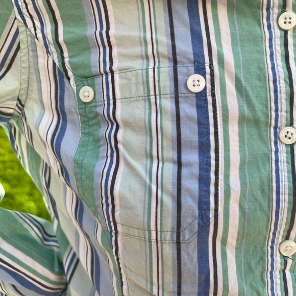 Jones New York Sport Vintage Blue and Green Casual Button Down Shirt L - Picture 8 of 10